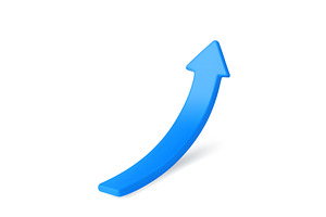 3d Growing blue Arrow up., a Finance Illustration by ModVector