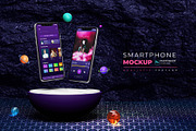 Floating Smartphone Screen Mockup, an iPhone Mockup by Artlogs x Modaldesain (Thumbnail 1 of 2)