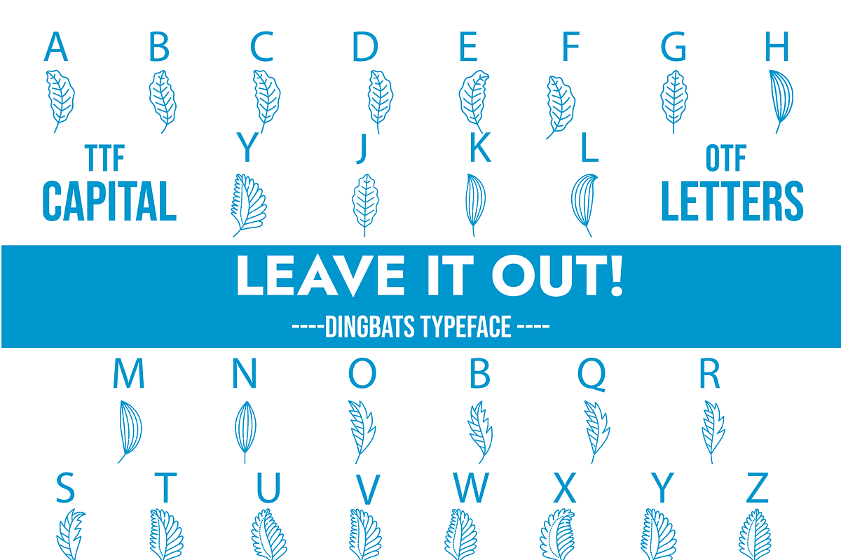 Leave It Out Dingbats Font, a Symbol Font by Minimalartstudio (Photo 1 of 3)