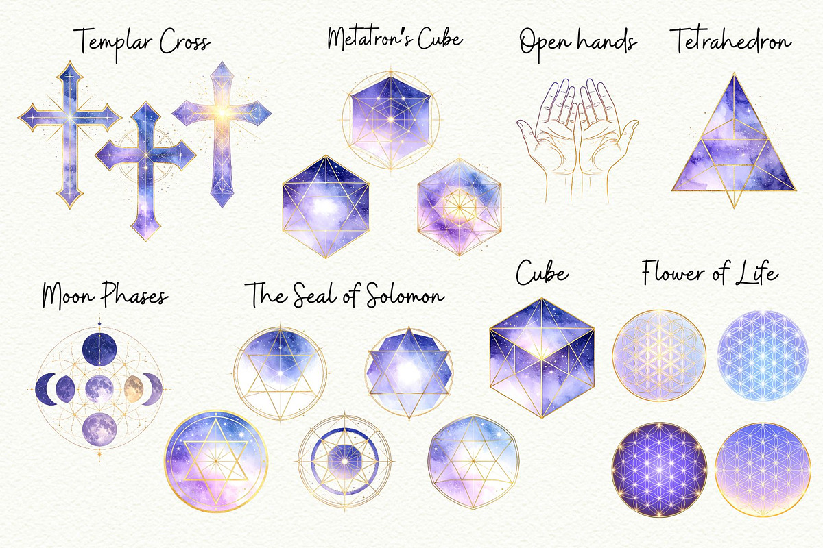 Celestial Sacred Geometry Clipart, an Object Graphic by Anna Design Studio (Photo 3 of 8)