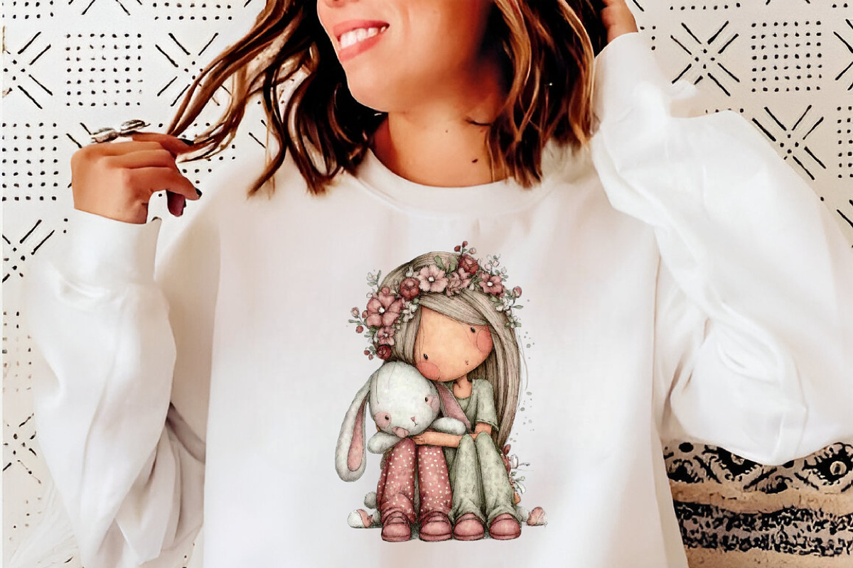 Whimsical Girl With Tulips And Puppy, an Illustration by SinaCreation (Photo 6 of 11)