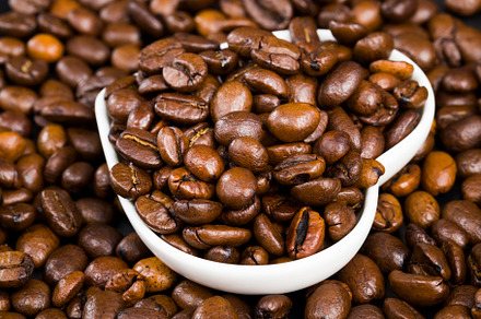 close up of coffee beans for making a real drink, a Photo by MyPhotos
