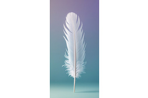 White feather standing upright on a, an Illustration by tilialucida