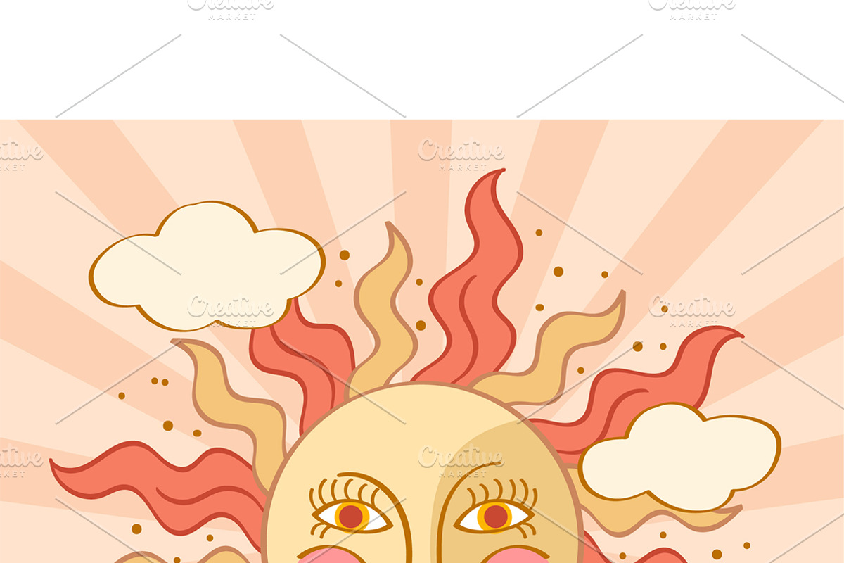 Retro Hand Drawn Sun, a Seasonal Illustration by MISS CHATZ (Photo 3 of 3)