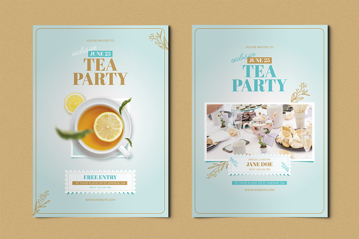 Punca - Tea Party Flyer, a Flyer Template by Lettha-Studio (Photo 3 of 4)