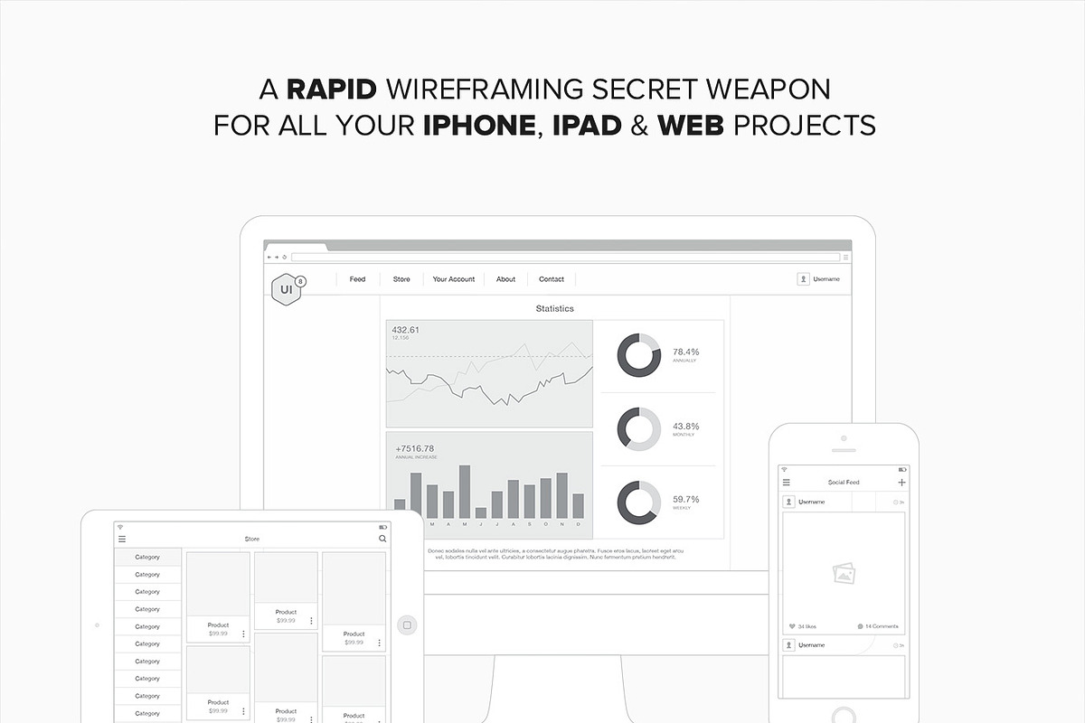 Wireframe Kit - V2, a Templates & Theme by UI8 (Photo 4 of 7)