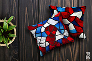 Red Blue Stained Glass Digital Paper, a Pattern Graphic by Creative Store (Thumbnail 5 of 5)