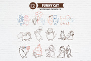 Cute Cat Wedding Doodles Bundle, an Animal Illustration by Guavanaboy (Thumbnail 1 of 3)