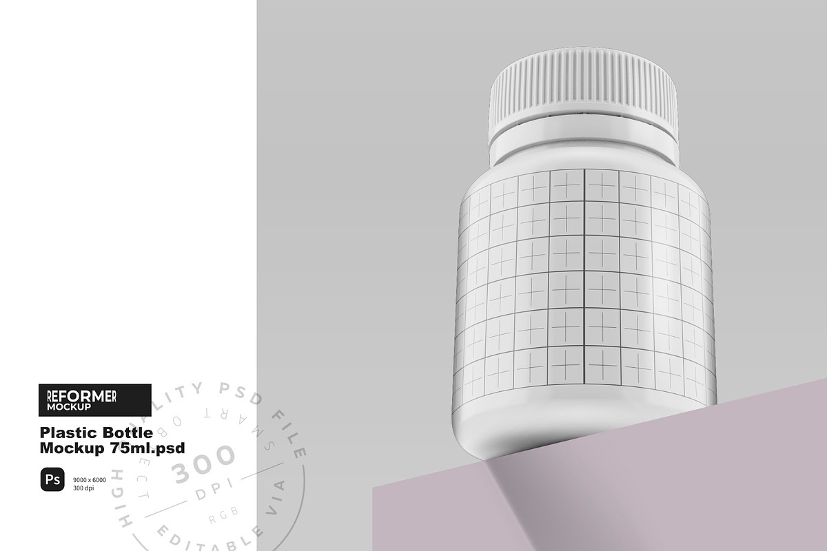 Plastic Bottle Mockup 75ml, a Packaging Mockup by Reformer Mockup (Photo 7 of 7)