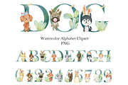 Watercolor alphabet with dogs., an Animal Illustration by TaPilipa (Thumbnail 1 of 4)