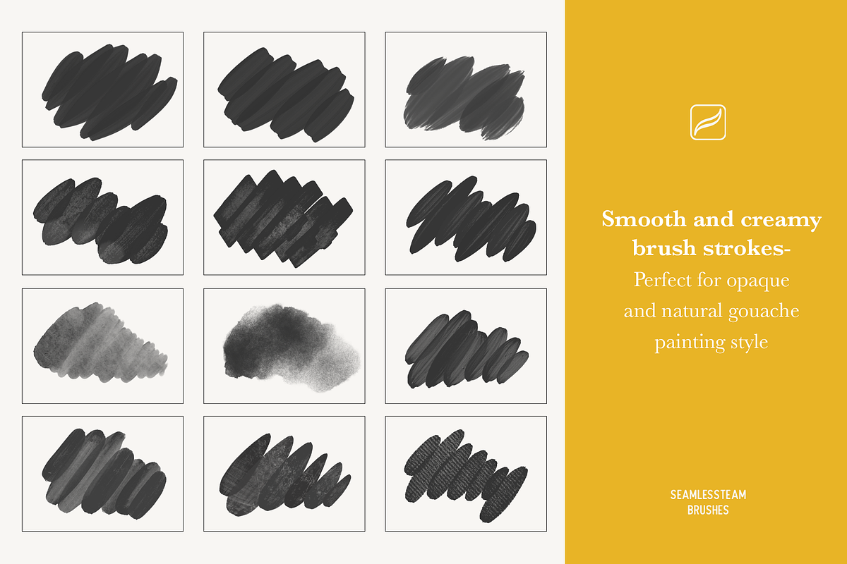 Painterly Gouache Procreate Brushes, a Brush Add-On by seamless team (Photo 3 of 7)