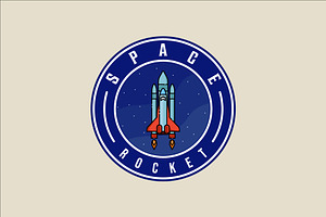 rocket space ship emblem logo vector, a Branding & Logo Template by zyxroun shop