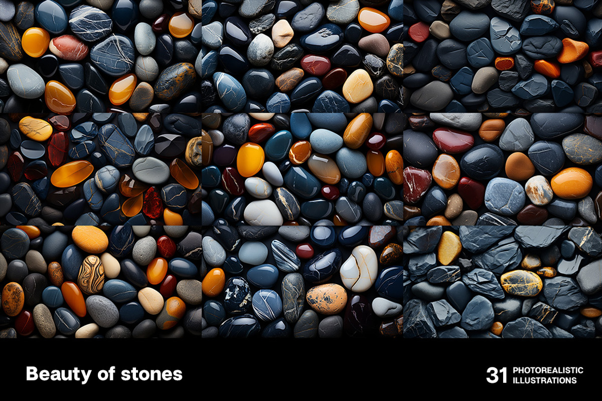 Beauty of stones. 31 images, a Decorative Illustration by Handmadefont (Photo 4 of 11)