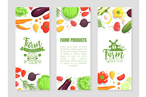 Farm Products Banner Templates Set, a Food Illustration by TopVectors