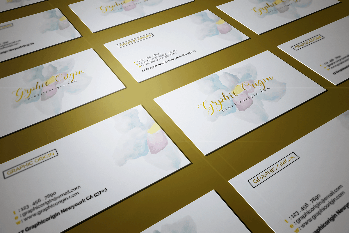watercolor Business Card, a Business Card Template by Graphic Origin (Photo 4 of 5)