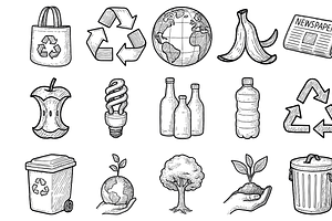 Recycling Eco Set, an Object Graphic by nikagraphic
