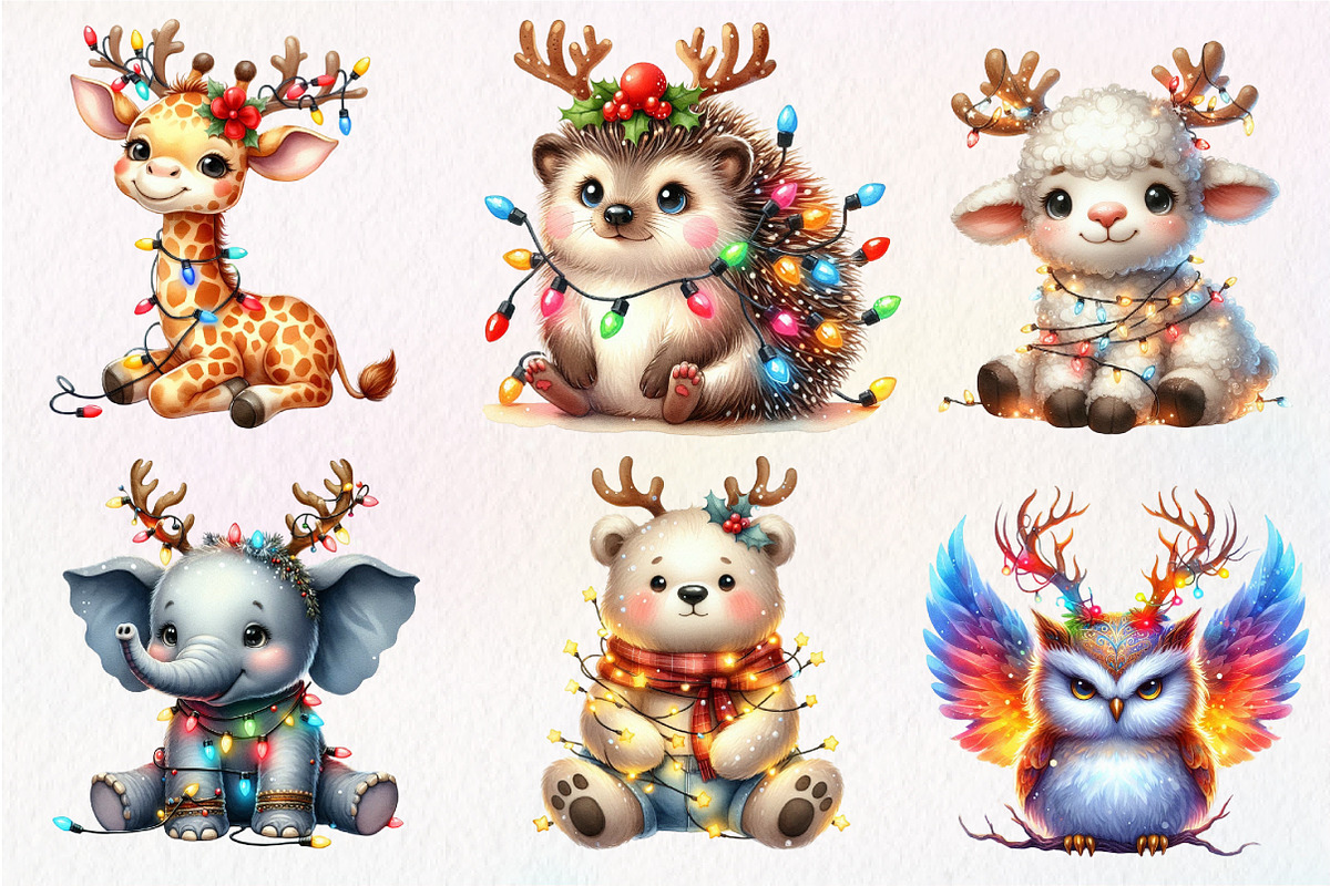 Christmas Animal Sublimation Clipart, an Illustration by Dream Creation (Photo 6 of 7)