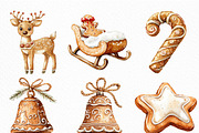 Christmas Gingerbread Clipart Bundle, an Illustration by Craft Nest (Thumbnail 4 of 6)