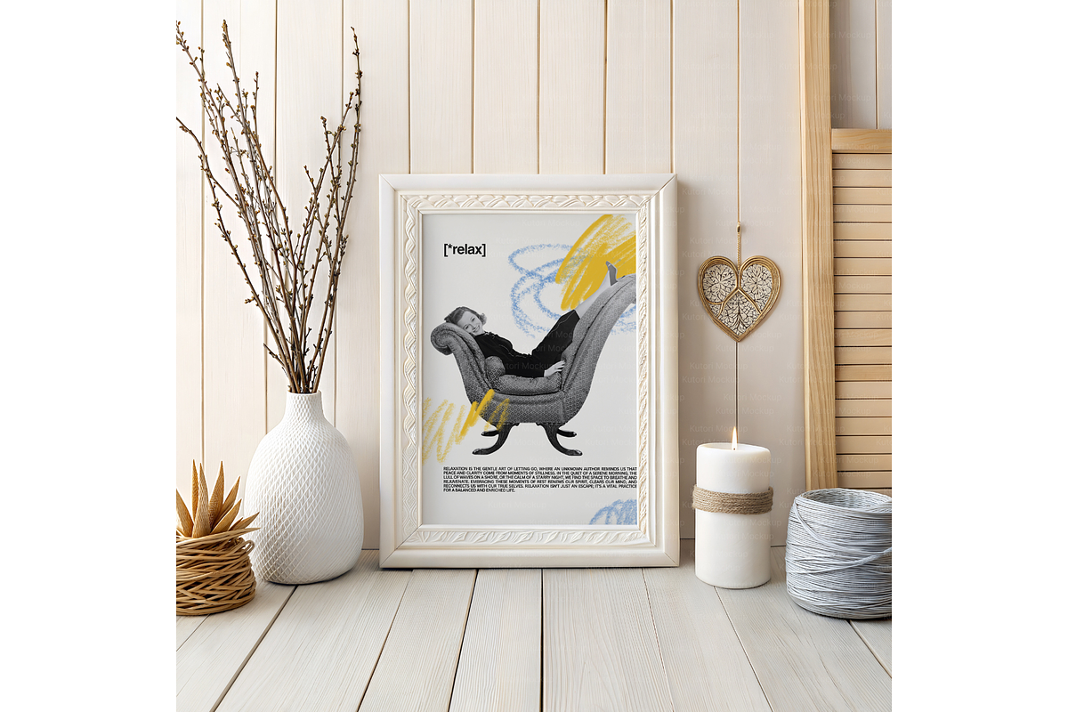 Rustic Boho Frame Mockup with Decor, a Product Mockup by MockupWizard (Photo 4 of 5)
