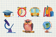 Back to school! 15 watercolor icons, an Icon by Art Loft (Thumbnail 3 of 3)