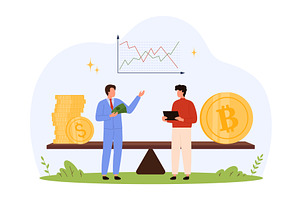 Versus Traditional Currency Balance, a Finance Illustration by Flashvector