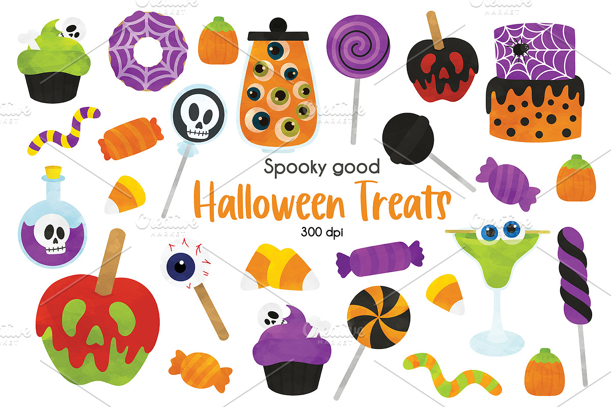 Halloween Treats Clipart, a Food Illustration by SugarPickle Clip Art (Photo 1 of 4)