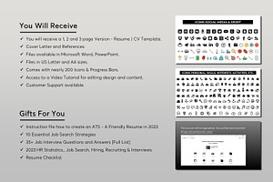 ATS Resume CV Word & PowerPoint 15A