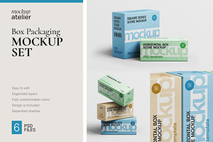 Box Packaging Mockup Set