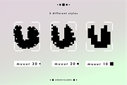 Pixelated font trio: MUUUR, a Sans Serif Font by Pásha (Thumbnail 2 of 8)