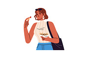 Hugry people eating fast food set, a Person Illustration by PaperTrident (Thumbnail 8 of 9)