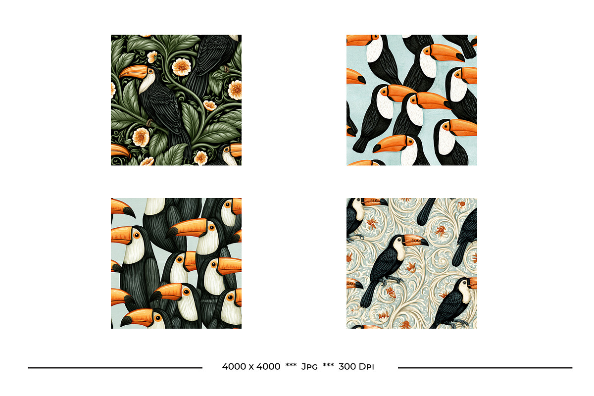 Toucans Retro Art Style Designs, a Pattern Graphic by karenfoleyphoto (Photo 12 of 13)