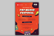 Retro Pop Music Festival Flyer, a Templates & Theme by studiogstock (Thumbnail 3 of 3)