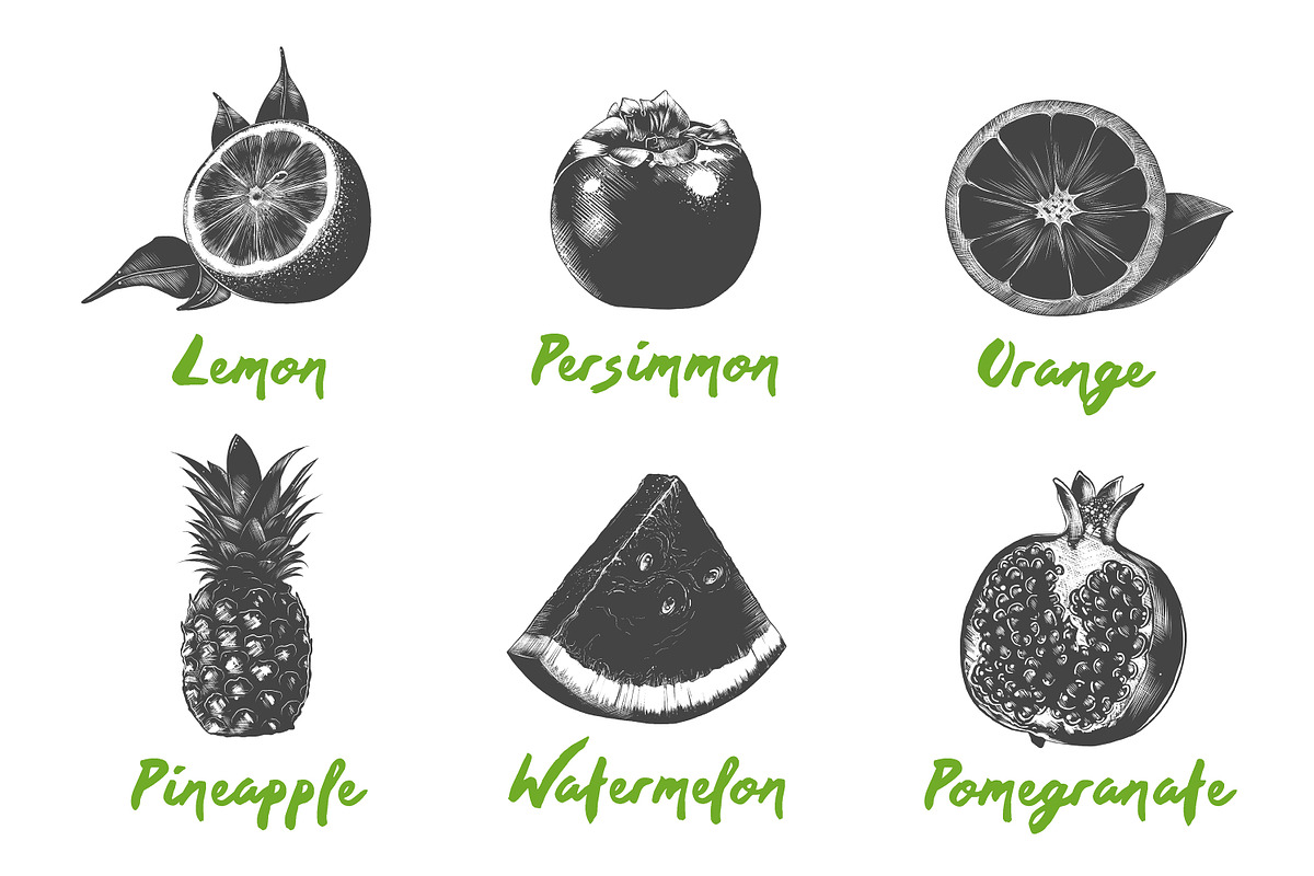 Set of 42 healthy food objects, a Decorative Illustration by Akimo Mia (Photo 7 of 9)