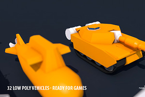 32 Low Poly Vehicles - Game Design