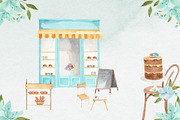 Baking in Paris Watercolor Clipart, a Food Illustration by natalisart (Thumbnail 4 of 16)