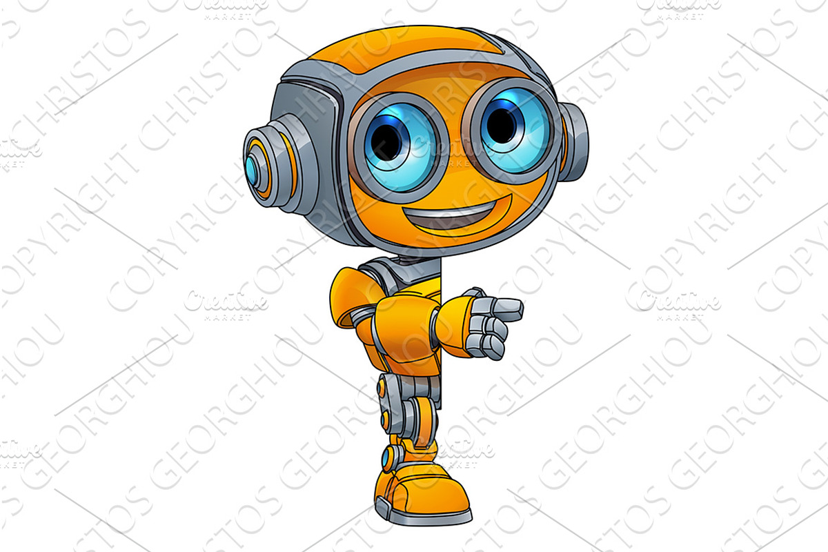 Robot Mascot Cartoon Cute Fun Alien, an Illustration by Christos Georghiou