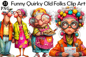 Quirky Old Folks Clip Art, an Illustration by Daily.Designs