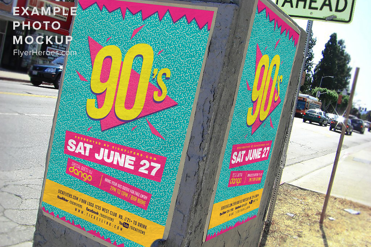 90s Party Flyer Template V2, a Flyer Template by FlyerHeroes (Photo 2 of 4)