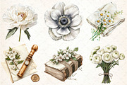 Watercolor Floral Clipart, an Illustration by DreamCafeArt (Thumbnail 4 of 8)