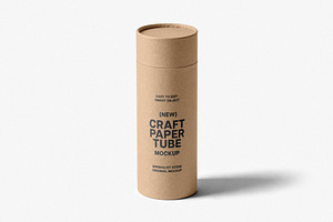Isolated Craft Paper Tube Mockup, a Product Mockup by Design Squad