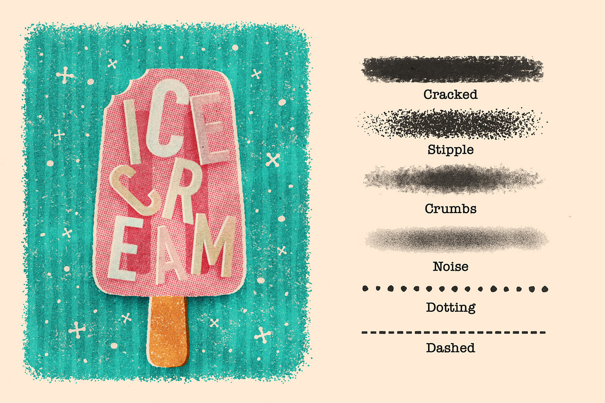 Mid Century Brushes For Procreate, a Brush Add-On by seamless team (Photo 3 of 9)