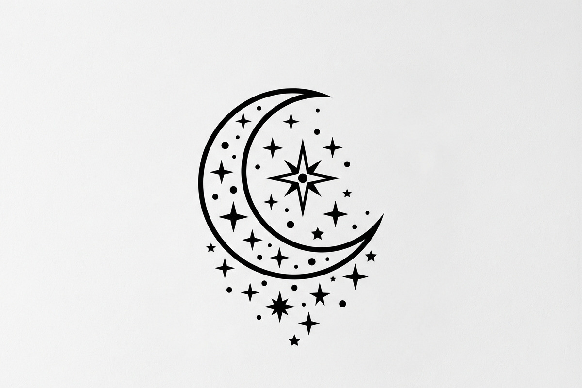 50 Crescent Moon with Stars, an Empty State Illustration by Amazin_art (Photo 23 of 47)
