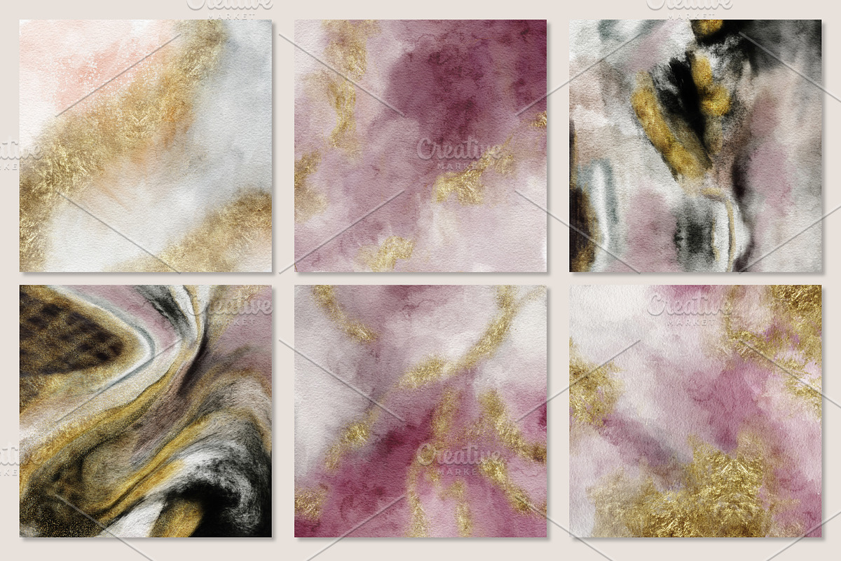 Golden Medley Abstract Backgrounds, a Pattern Graphic by Feather & Sage Design (Photo 8 of 8)