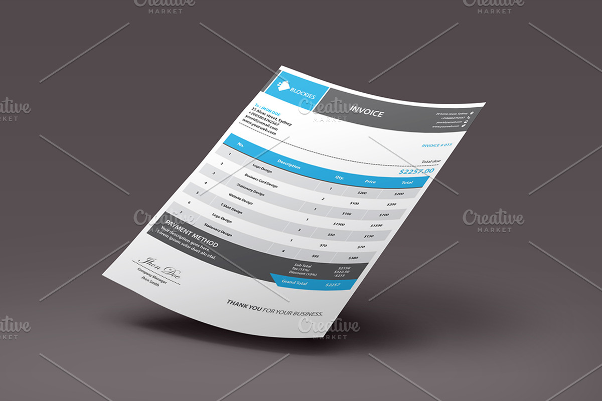 (40% Off) Simple & Clean Invoice, a Stationery Template by Pentaclay (Photo 4 of 5)