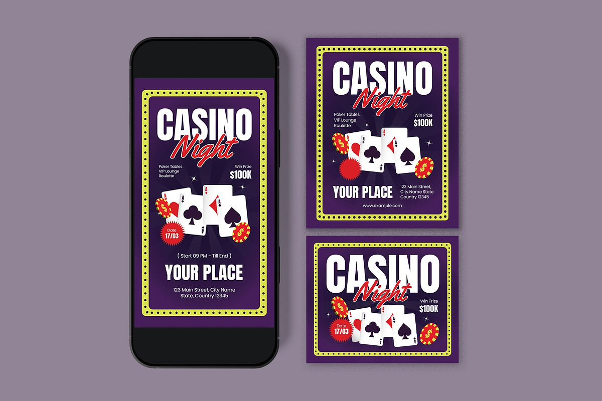 Casino Night Flyer, a Flyer Template by graphicook (Photo 3 of 3)