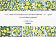 35JPG WATERCOLOR LEMON BLUE TILE, a Background Graphic by Vachira Digital Studio (Thumbnail 3 of 4)