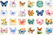 Watercolor Summer Butterfly Clipart, an Illustration by DreamCafeArt (Thumbnail 3 of 3)