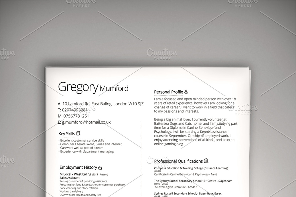 The Contract, a Resume Template by Valeur Design (Photo 1 of 2)
