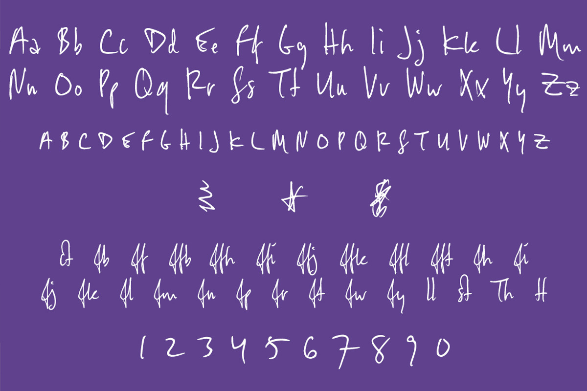 Viktorie, a jotted-down font preview 2