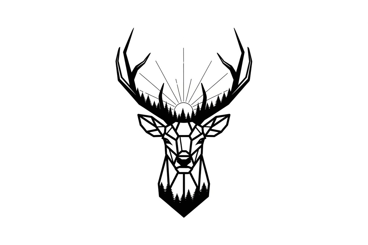 Artistic Geometric Deer Head Bundle, an Illustration by yasushie (Photo 24 of 31)